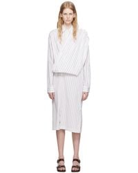 Lemaire - White Playful Buttoned Shirt Midi Dress - Lyst
