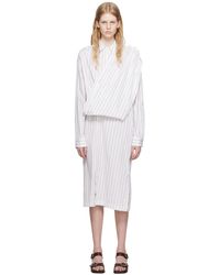 Lemaire - Robe chemise midi playful blanche à boutons - Lyst