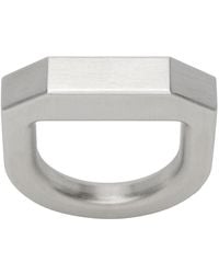 Rick Owens - Silver Beveled Ring - Lyst