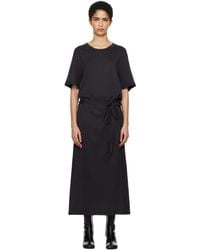 Lemaire - ネイビー ベルト リブTシャツ ミディアムワンピース - Lyst