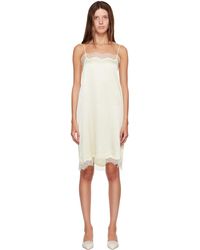 R2W - Robe Midi Milena Jaune En Soie À Garnitures En Dentelle - Lyst