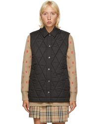 Burberry Black Quilted Cropthorne Vest