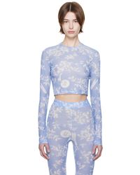 Moschino - Floral Print Mesh T-Shirt - Lyst