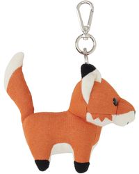 Maison Kitsuné - Orange & White Medium Fox Keychain - Lyst