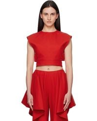 Alaïa - Belted Cotton Top - Lyst