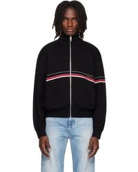 Versace - Embroidered-Logo Cotton Knit Zip Cardigan - Lyst