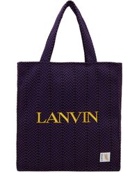 Lanvin - Cabas noir et mauve à motif curb édition future - Lyst