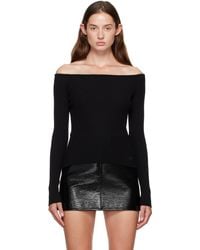 Courreges - Off Shoulder Rib Knit Top - Lyst