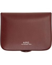 A.P.C. - Burgundy Josh Coin Pouch - Lyst