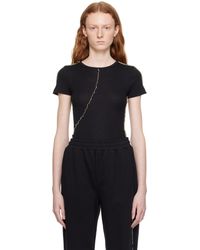 Helmut Lang - T-shirt noir à coutures torsadées - Lyst