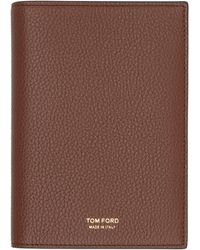 Tom Ford - Tan Soft Grain Leather T Line Passport Holder - Lyst