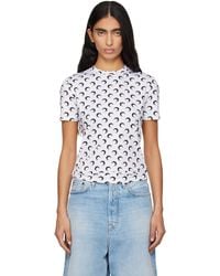 Marine Serre - Recycled Moon Jersey Second Skin Short Sleeves T-Shirt - Lyst