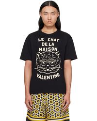 Valentino - ブラック 'Le Chat De La Maison' コットン Tシャツ - Lyst