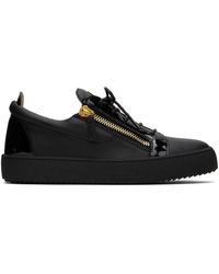 Giuseppe Zanotti Leather White And Black Croc Frankie Sneakers for 