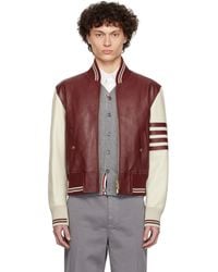Thom Browne - Leather Classic Bomber Jacket - Lyst