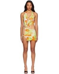 Louisa Ballou - Ssense Exclusive Pink & Green Sex Wax Dress - Lyst