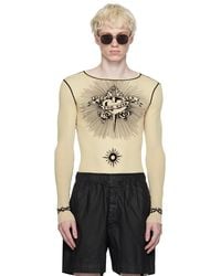 Jean Paul Gaultier - Off-white Flocked Long Sleeve T-shirt - Lyst