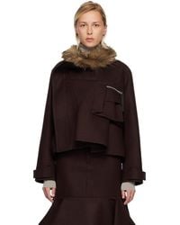 Sacai - Wool Melton Blouson Jacket - Lyst