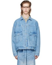 Meanswhile - Pleated Denim Jacket - Lyst