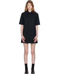 A.P.C. - Robe Courte Poly Bleu Marine - Lyst