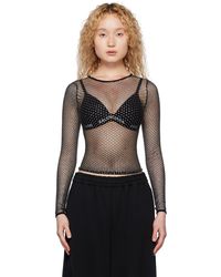 Balenciaga - Black Crystal Long Sleeve T-shirt - Lyst