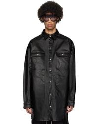 Rick Owens - Black Dropped Shoulder Denim Shirt - Lyst