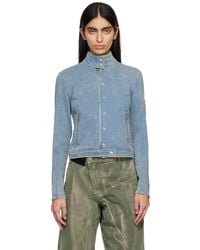 OPEN YY - Faded Biker Jacket - Lyst