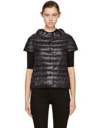 Herno Veste en duvet noire Cap Sleeve
