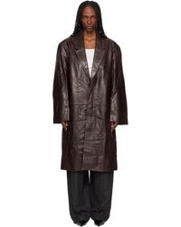 Entire studios - Single Breasted Leather Coat - Lyst