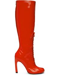 Dries Van Noten - Red Lace-up Tall Boots - Lyst