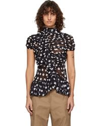 Dries Van Noten - Fitted Gathered High-Neck Blouse - Lyst