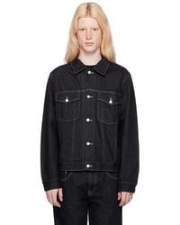 Helmut Lang - Black Spread Collar Denim Jacket - Lyst