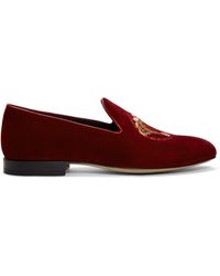 red velvet versace loafers