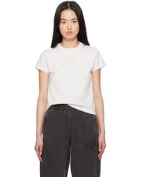 T By Alexander Wang - Off- Distressed Logo Shrunken T-Shirt - Lyst