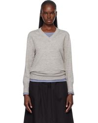 NOTHING WRITTEN - Marine V-Neck Pullover Sweater - Lyst
