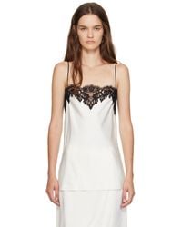 Stella McCartney - Off- Sleeveless Satin Lace Top - Lyst