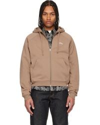 Dime - Taupe Cursive Small Logo Zip Hoodie - Lyst