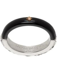 Maison Margiela - Silver & Black Enamel Ring - Lyst