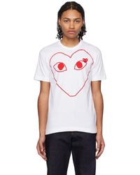 COMME DES GARÇONS PLAY - Short Sleeve Heart Print T-shirt - Lyst