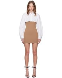 Alexander Wang - タン&ホワイト Pre-styled クロップド キャミ&ボタンアップ ミニワンピース - Lyst
