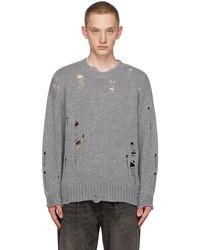 R13 - Gray Distressed Sweater - Lyst