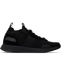 BOSS - Suede Trim Knitted Upper Sneakers - Lyst