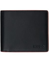 HUGO - Black Logo Wallet - Lyst