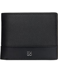 HUGO - Stacked-Logo Trifold Leather Wallet - Lyst