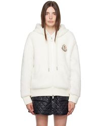 Moncler - White Zip-up Hoodie - Lyst