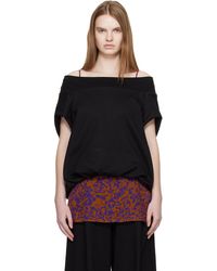 Dries Van Noten - Pull Molletonné Noir À Coupe Cocon - Lyst