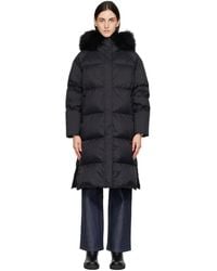 Yves Salomon - Waterproof Technical Lambswool Trim Long Down Jacket - Lyst