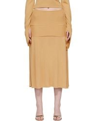 AYA MUSE - Tan Rylin Midi Skirt - Lyst