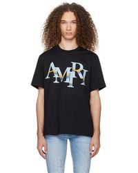Amiri - staggered Logo-print Cotton-jersey T-shirt - Lyst