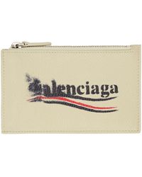 Balenciaga - Long porte-cartes blanc cassé à poche pour monnaie - Lyst